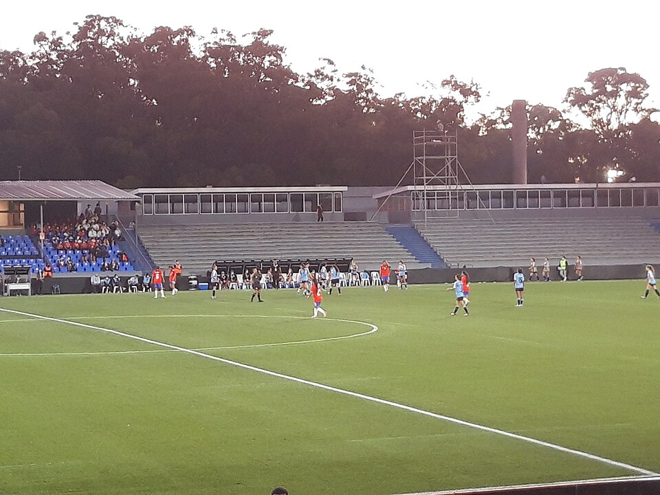 Hinchas siguiendo un partido europeo en un bar deportivo
